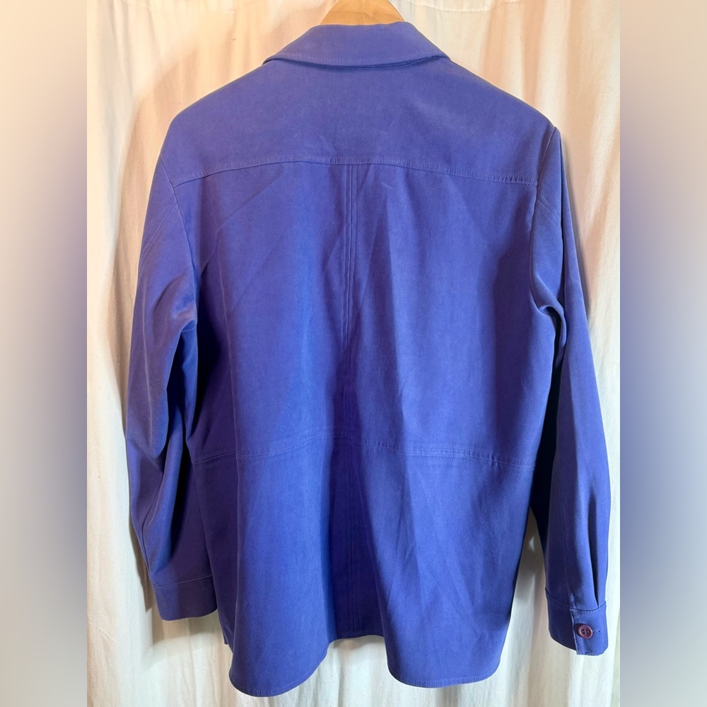 Talbots Periwinkle Button-Front Shirt Jacket - Picture 6 of 7
